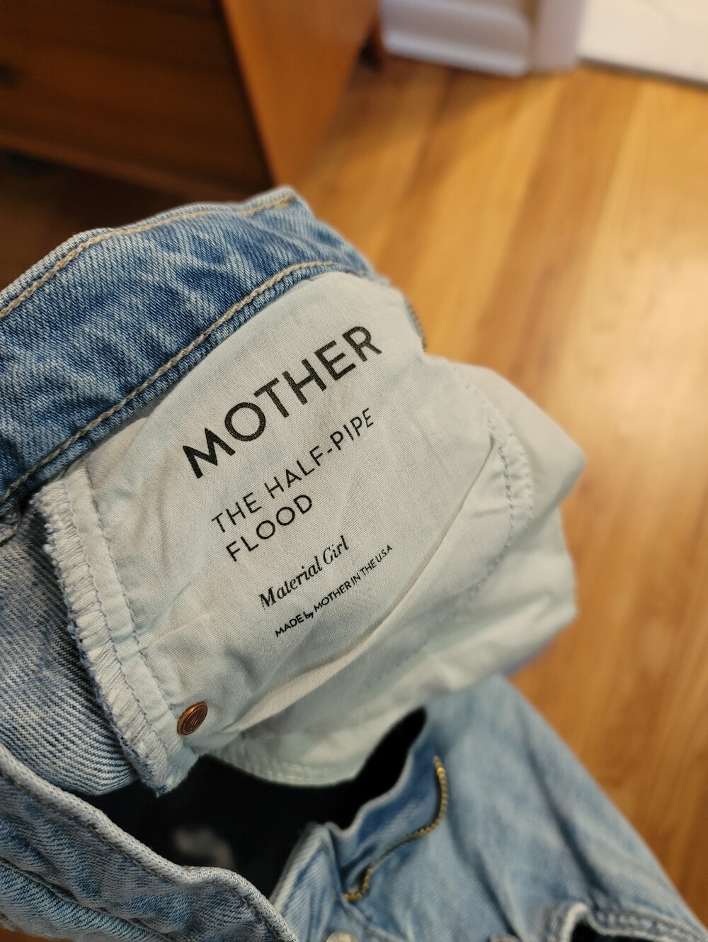 MOTHER Half Pipe Barrel Flood Jeans in Material Girl Size 26 Pre-owned - Picture 9 of 12